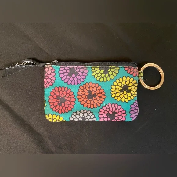 Vera Bradley Disney Parks Magical Bloom zip ID wallet with key ring. ID window. - Picture 2 of 10